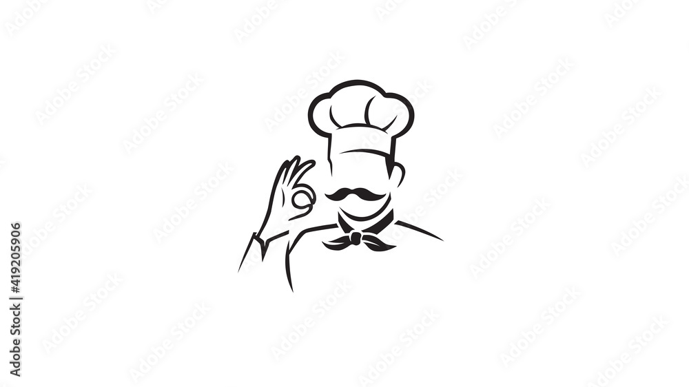 Creative Chef Person Abstract illustration Logo Design Creative Chef Person Abstract illustration Logo Design