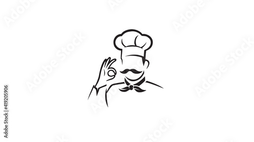 Creative Chef Person Abstract illustration Logo Design