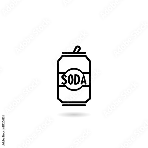 Soda can icon with shadow