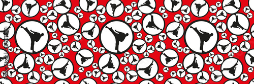 Cool Seamless Texture Pattern MMA, karate for print on t-shirts, rashguard. Vector, EPS.