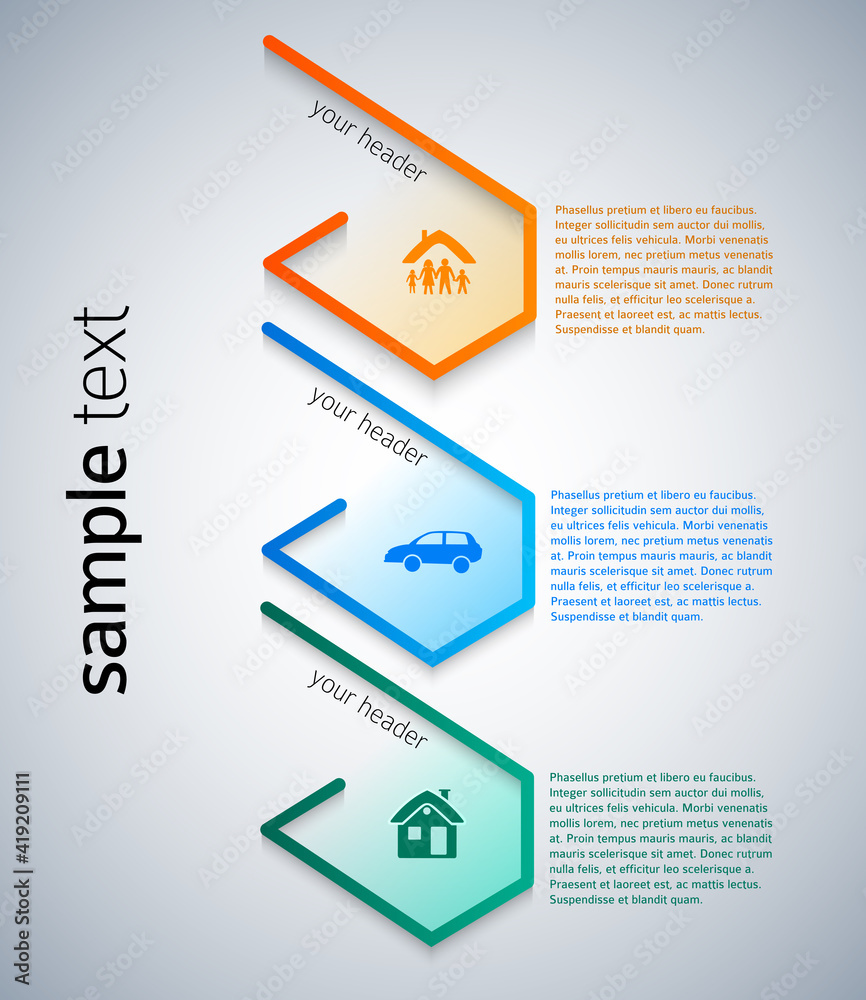 Design elements loop style background business presentation template. Vector illustration EPS 10 for chart process service your company, for industry infographic, banners, web page layout, report firm Design elements loop style background business presentation template. Vector illustration EPS 10 for chart process service your company, for industry infographic, banners, web page layout, report firm