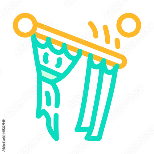 husband for hour installating cornices color icon vector illustration