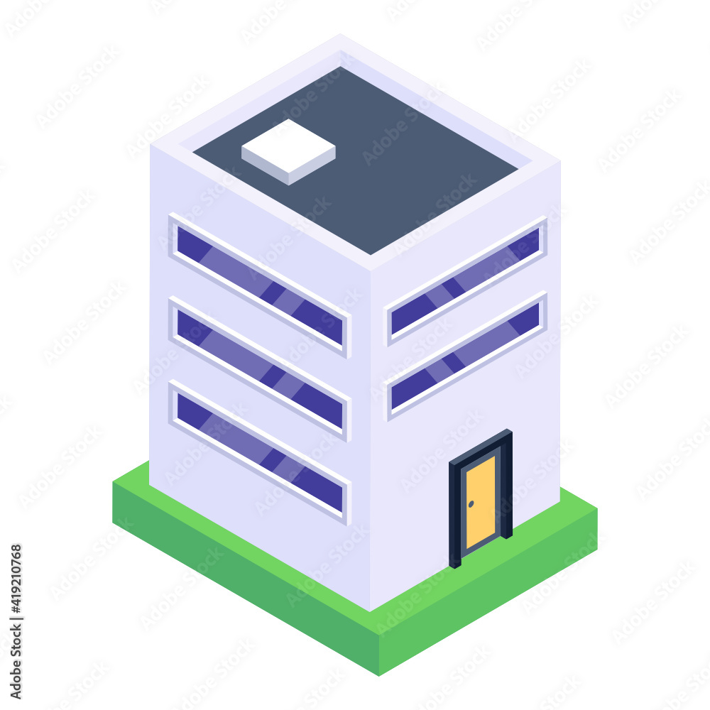 Hostel in isometric editable icon
Hostel in isometric editable icon