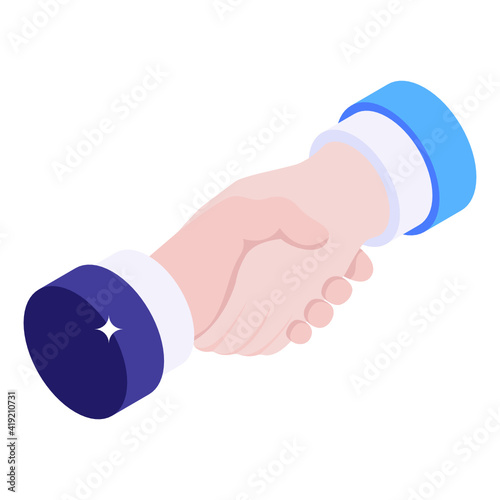 
Trendy editable isometric icon of partnership 

