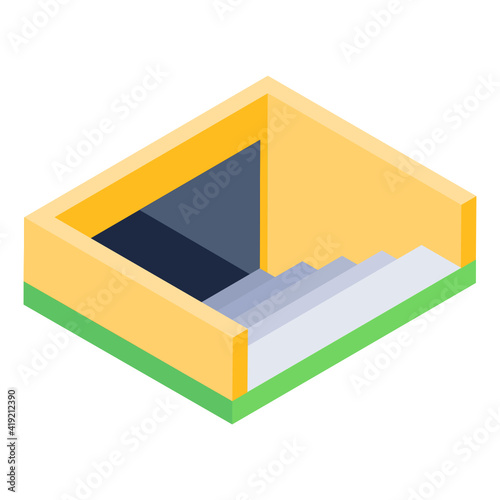 
Basement in isometric icon, editable vector 

