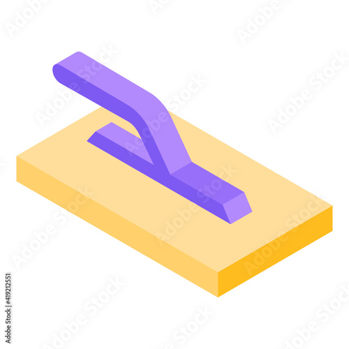 
Plastering trowel isometric editable icon, 

