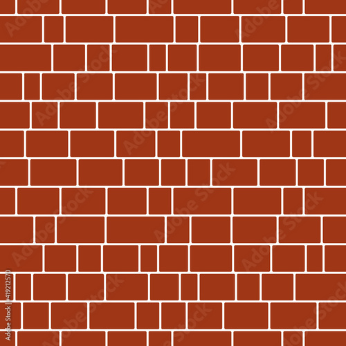 Old type red brick wall seamless pattern. Vector illustration. © Nina Tysovska