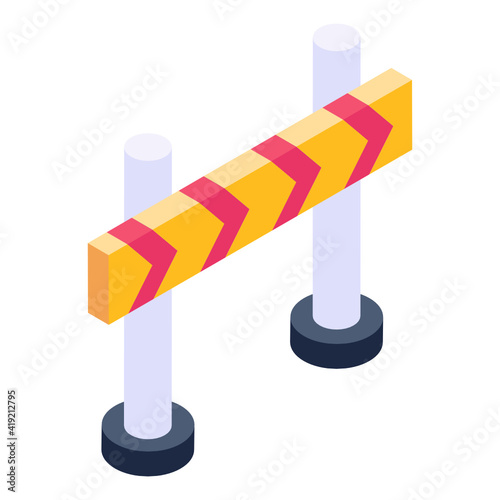 
Roadblock board isometric icon 


