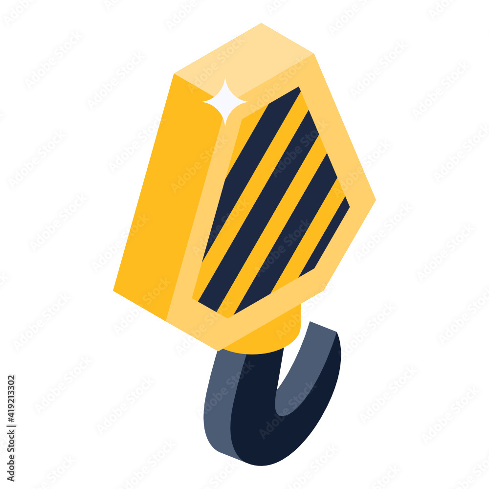 Trendy isometric icon of crane hook, editable vector
Trendy isometric icon of crane hook, editable vector