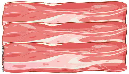 Sliced bacon on white background