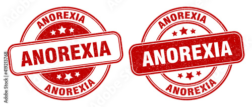anorexia stamp. anorexia label. round grunge sign