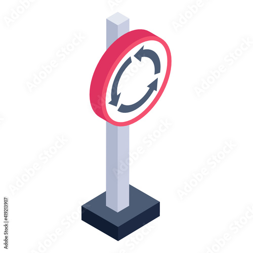 signboard in isometric icon, editable vector 