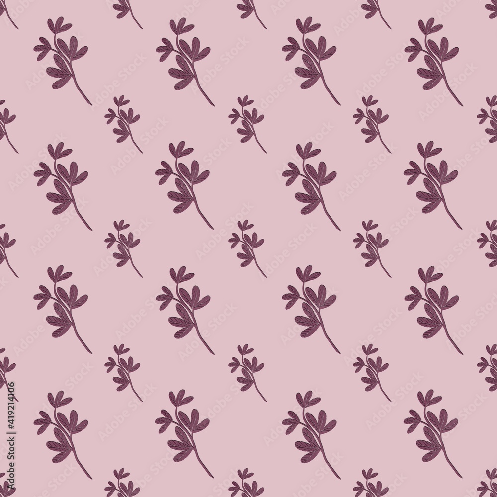 Seamless abstract floral pattern with leafs on a pink background Seamless abstract floral pattern with leafs on a pink background