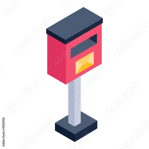 
Trendy unique isometric style icon of postbox 

