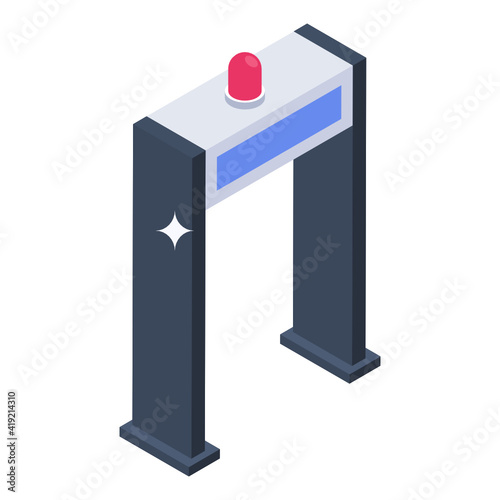 
Unique isometric style icon of detector gate, 

