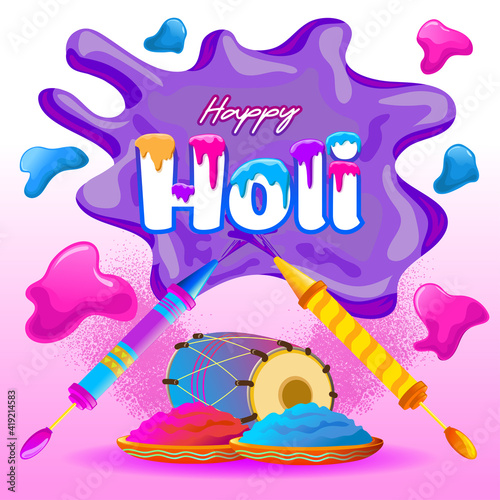 Holi Greetings with fun elements