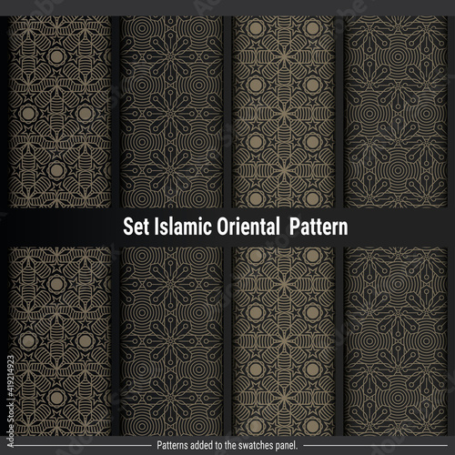 Luxury Set Islamic Oriental Pattern Background