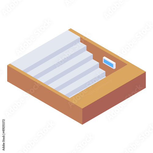 
Basement steps in isometric icon, editable vector 

