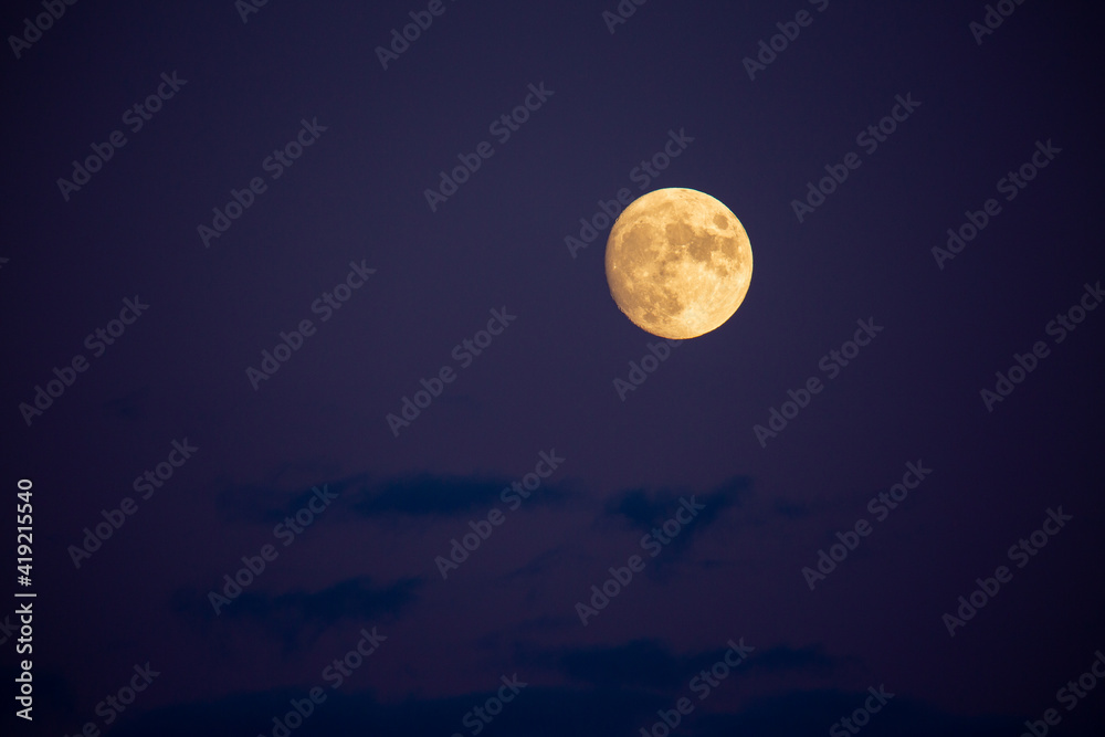 Fototapeta premium Glowing Moon Against Night Sky