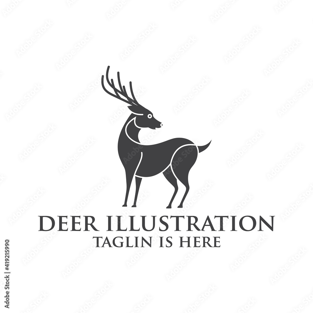 deer logo design silhouette vector, Best deer logo design, illustration and logotype. A great, elegant deer standing gracefully. Hunter logo t-shirt minimal design. Deer icon for company logo . deer logo design silhouette vector, Best deer logo design, illustration and logotype. A great, elegant deer standing gracefully. Hunter logo t-shirt minimal design. Deer icon for company logo .