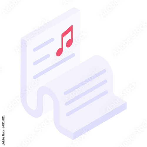
Music file format icon in trendy design

