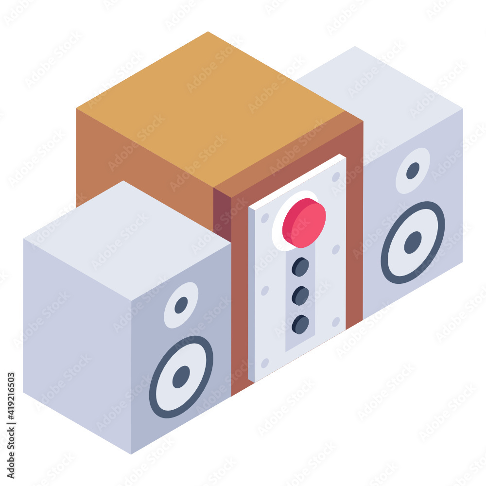 An isometric icon of audio system, premium download
An isometric icon of audio system, premium download