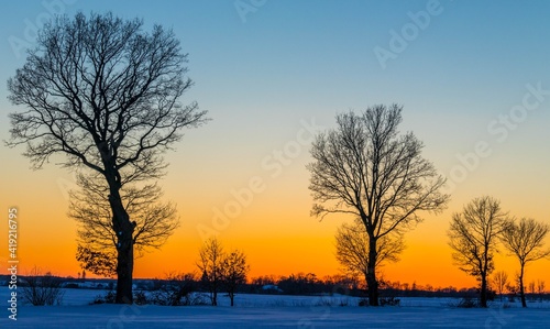 Zachód słońca zimowy © Piotr