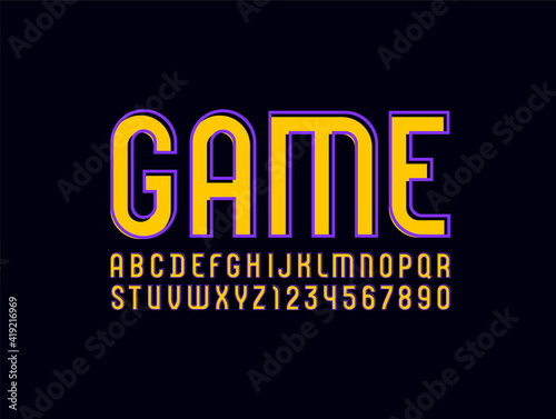 Bright trendy alphabet, colored modern font, letters and numbers, vector illustration 10EPS