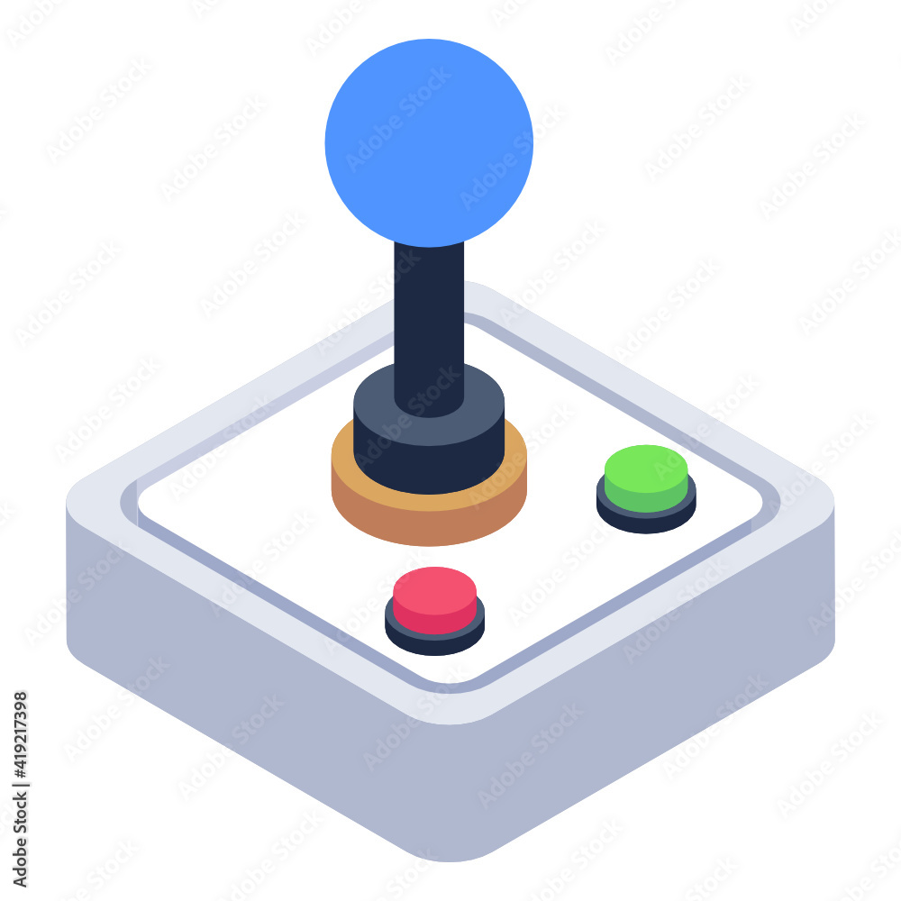 Joystick icon in isometric design, game console
Joystick icon in isometric design, game console