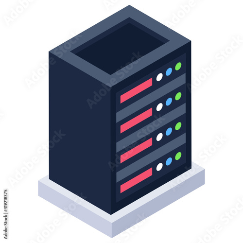 
Server rack isometric style icon, editable vector 

