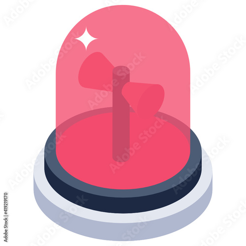 
Siren in isometric icon, emergency sound


