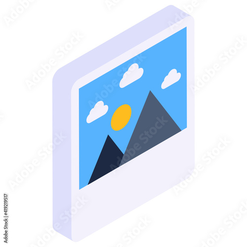 
Picture isometric style icon, photography 

