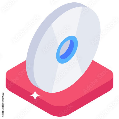 
Compact disk isometric icon, editable vector 

