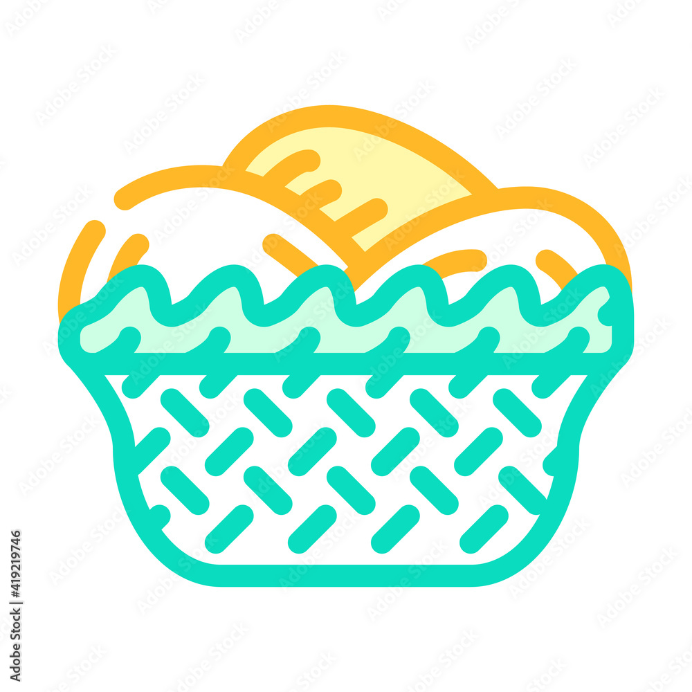 Fototapeta premium basket with mango color icon vector illustration