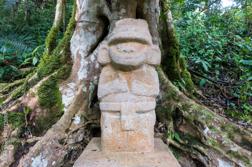 Precolombian sculpture in Tierradentro, Colombia, South America photo