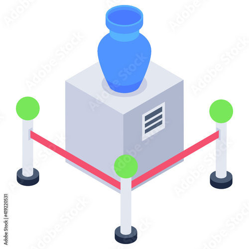 
Vase exhibition isometric icon 

