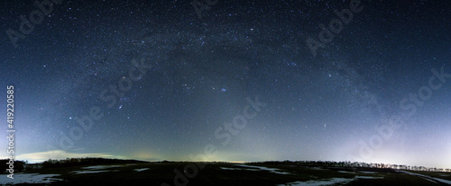 starry night sky panorama with zodiacal light