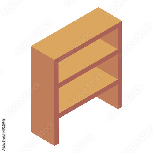 
An isometric design icon of shelves almirah 

