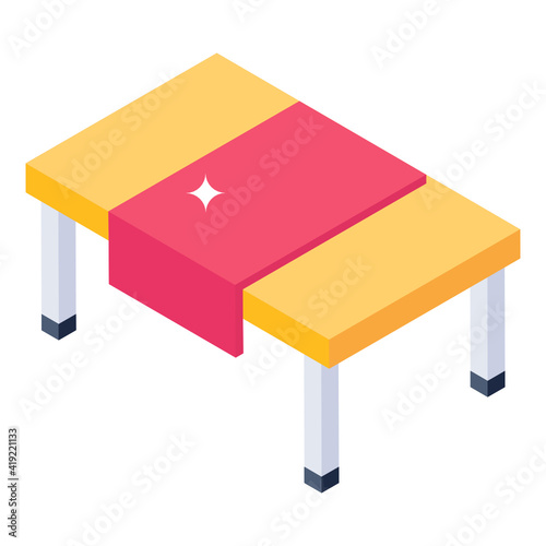 An icon design of table, editable vector 