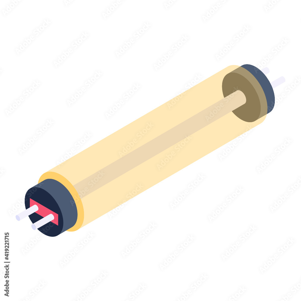 Tube light trendy icon, isometric style
Tube light trendy icon, isometric style