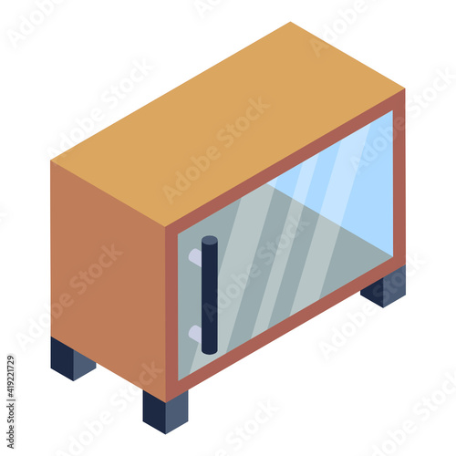 
Editable isometric design of drawer table icon

