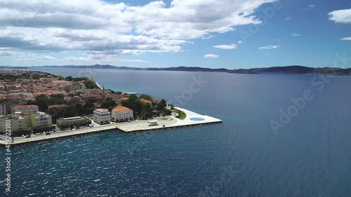 Zadar. Town of Zadar historic peninsula panoramic aerial view, Dalmatia region of Croatia