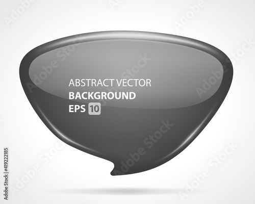 Abstract conversational glass cloud vector banner background. Gray gradient with transition to black for social networking.