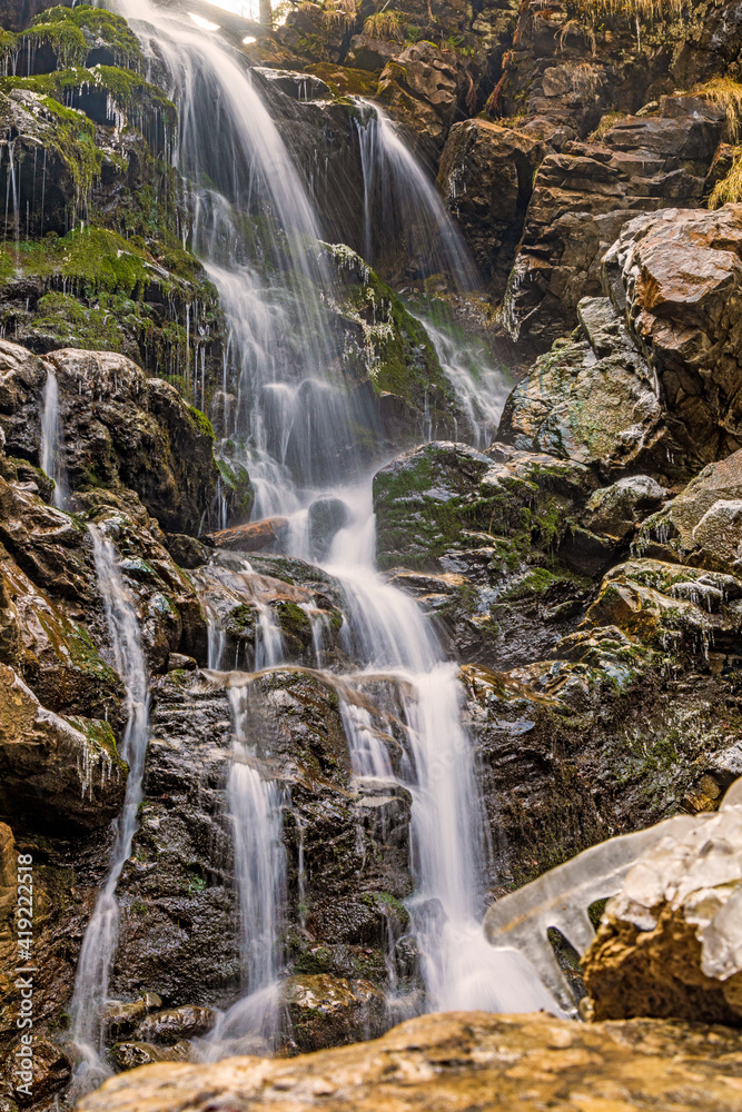 Fototapeta premium Allgäu - Wasserfall - Winter - Eis - Oberstdorf - Rubihorn - Gaisbachtobel