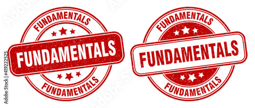 fundamentals stamp. fundamentals label. round grunge sign