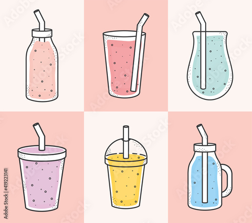 six smoothies icons