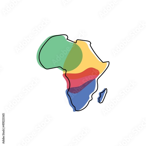 Africa map logo design illustration vector template