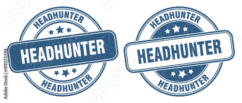 headhunter stamp. headhunter label. round grunge sign