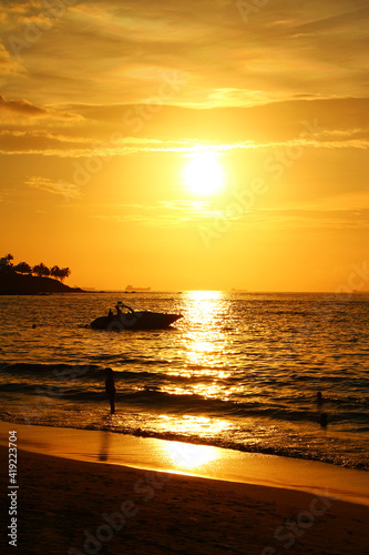perfect sunset in beautiful island brazil
