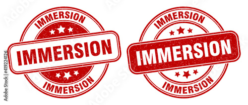 immersion stamp. immersion label. round grunge sign